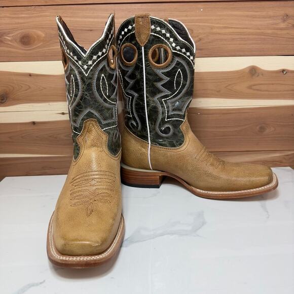 New - J.B. Dillon Men's Square Toe Color Nevada Tan Western Cowboy Boots sz 7.5 - Picture 5 of 7